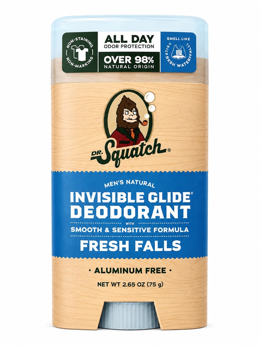Dr. Squatch Invisible Glide Deodorant - Fresh Falls (Blue)